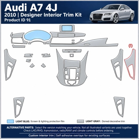 Audi A7 4K 2018 – Designer Trim – Kit intérieur complet
