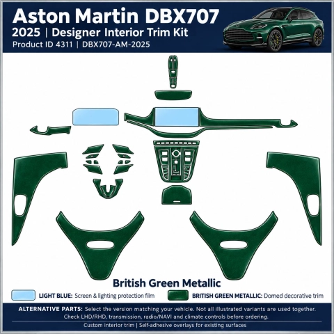 Aston Martin Dbx707 2025 – Designer Trim – Kit intérieur complet