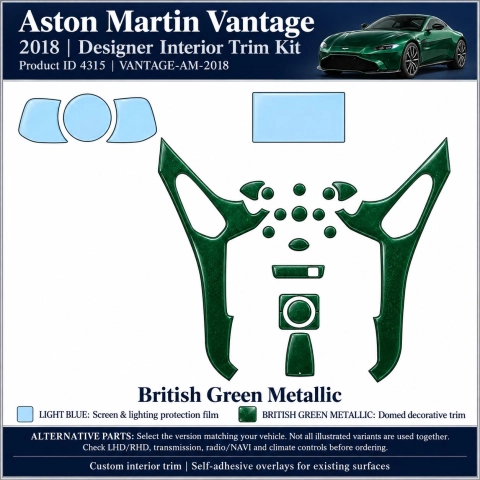Aston Martin Vantage 2018 – Designer Trim – Kit intérieur complet