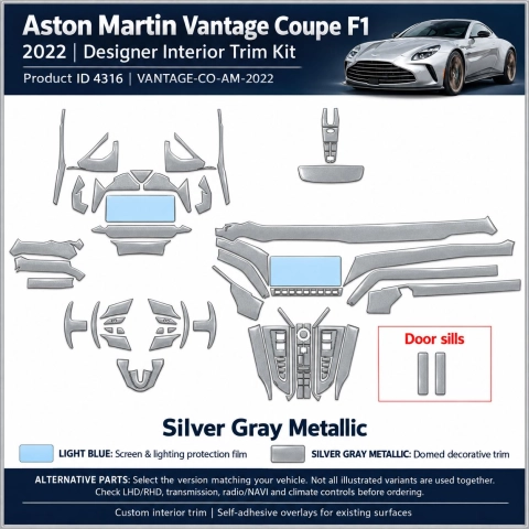 Aston Martin Vantage Coupe F1 2022 – Designer Trim – Kit intérieur complet