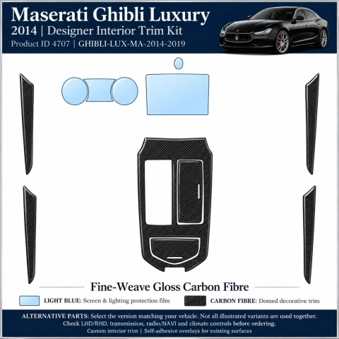 Maserati Ghibli Luxury 2014 2019 – Designer Trim – Kit intérieur complet