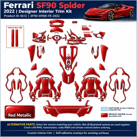Ferrari Sf90 Spider 2022 – Designer Trim – Kit intérieur complet