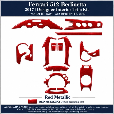 Ferrari 512 Berlinetta 2017 – Designer Trim – Kit intérieur complet