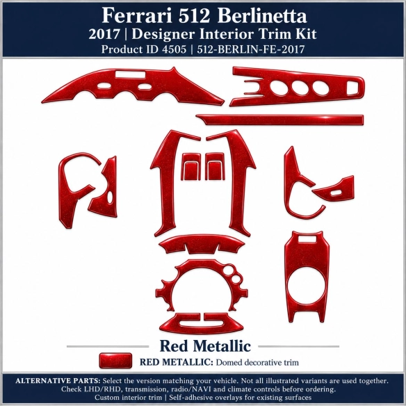 Ferrari 512 Berlinetta 2017 – Designer Trim – Kit intérieur complet