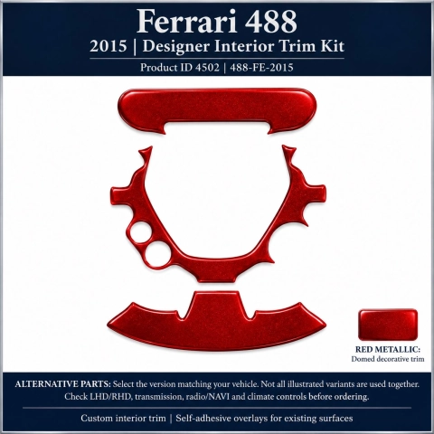 Ferrari 488 2015 – Designer Trim – Kit intérieur complet