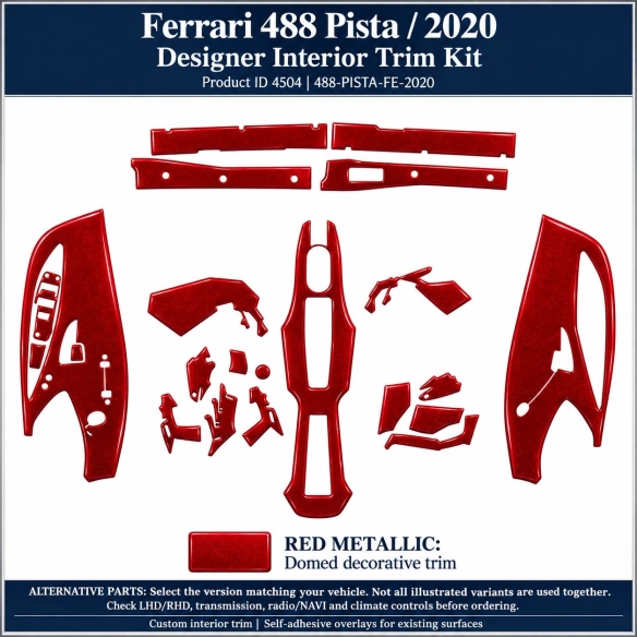 Ferrari 488 Pista 2020 – Designer Trim – Kit intérieur complet