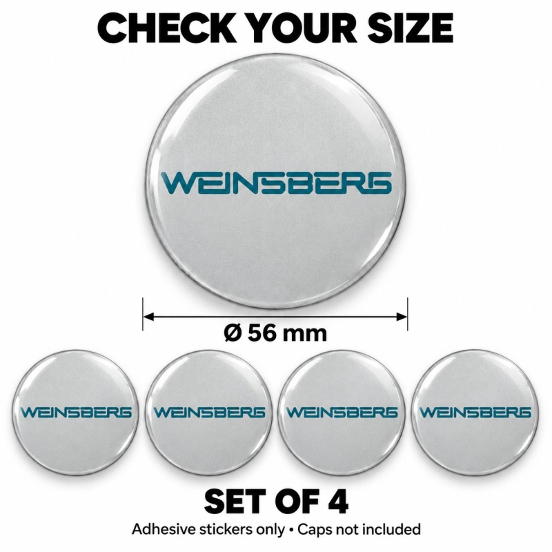 Autocollants bombés Weinsberg pour centres de roue – 56 mm – Lot de 4