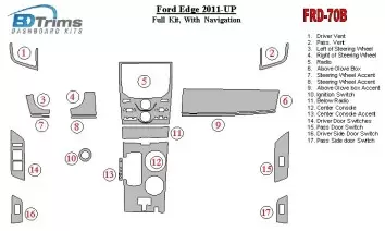 Ford Edge 2011-UP Ensemble Complet Avec NAVI BD Kit la décoration du tableau de bord - 1
