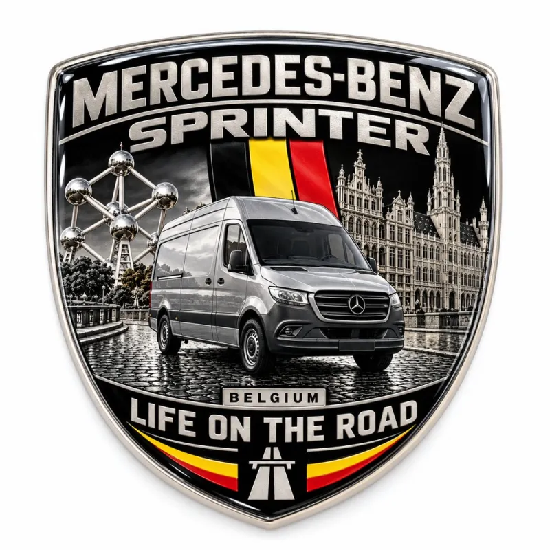 Écusson 3D arrière et ailes pour Mercedes-Benz Sprinter – Belgique – 90 mm