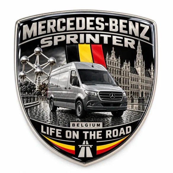 Écusson 3D arrière et ailes pour Mercedes-Benz Sprinter – Belgique – 90 mm