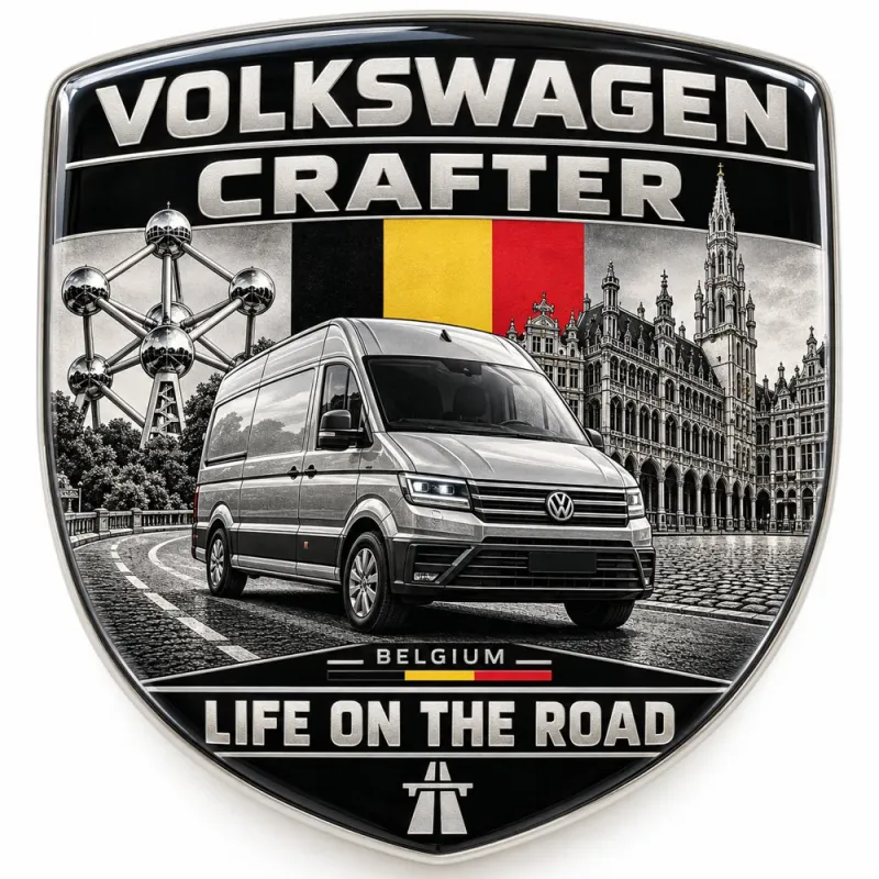Écusson 3D arrière et ailes pour Volkswagen Crafter – Belgique – 90 mm