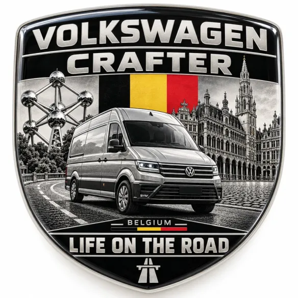 Écusson 3D arrière et ailes pour Volkswagen Crafter – Belgique – 90 mm