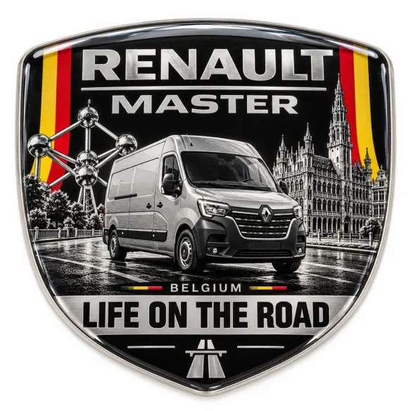 Écusson 3D arrière et ailes pour Renault Master – Belgique – 90 mm