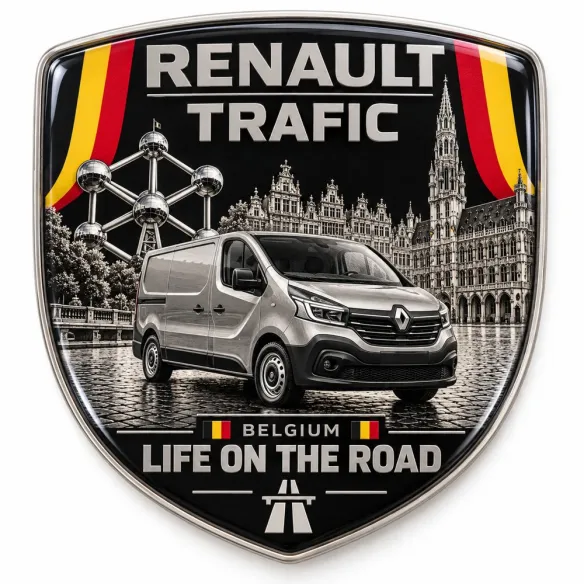 Écusson 3D arrière et ailes pour Renault Trafic – Belgique – 90 mm