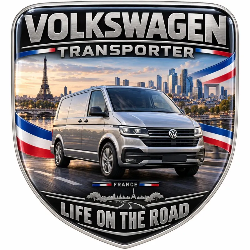 Écusson 3D arrière et ailes pour Volkswagen Transporter – France – 90 mm