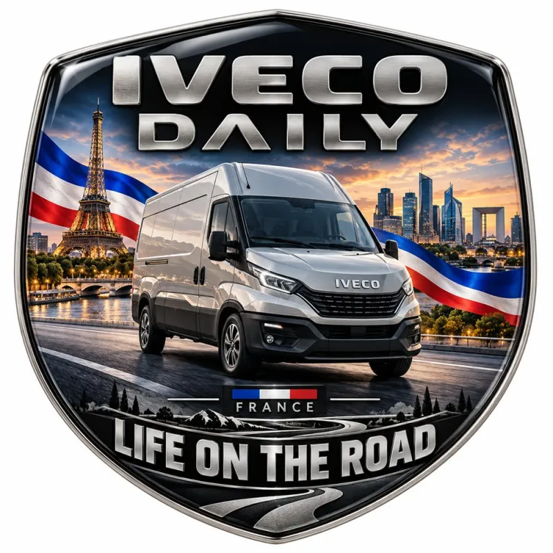 Écusson 3D arrière et ailes pour Iveco Daily – France – 90 mm