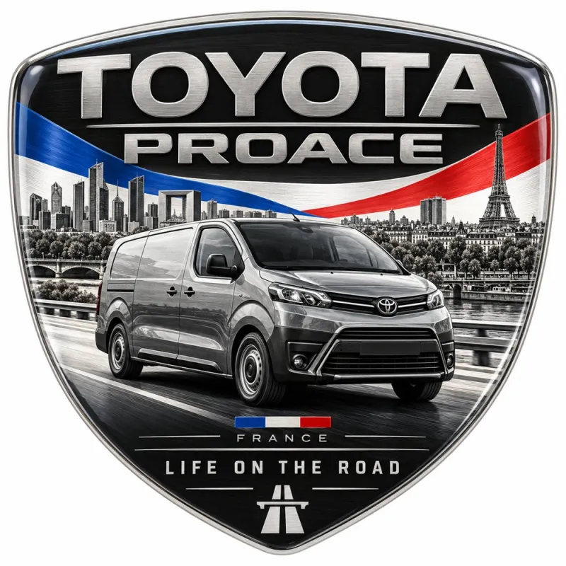 Écusson 3D arrière et ailes pour Toyota Proace – France – 90 mm