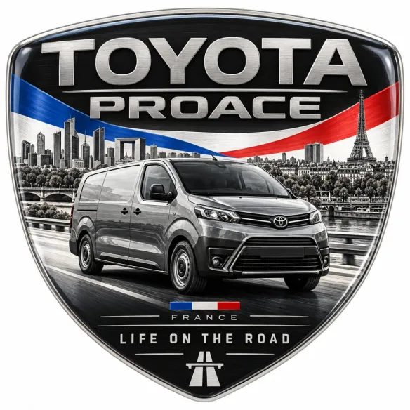 Écusson 3D arrière et ailes pour Toyota Proace – France – 90 mm
