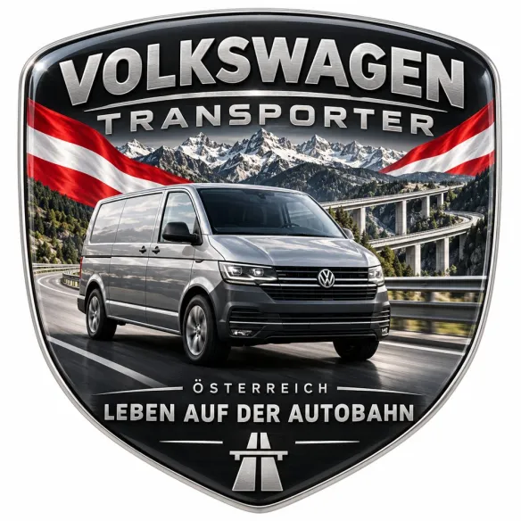 Écusson 3D arrière et ailes pour Volkswagen Transporter – Autriche – 90 mm