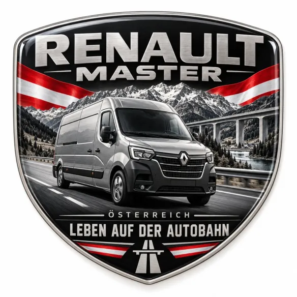 Écusson 3D arrière et ailes pour Renault Master – Autriche – 90 mm