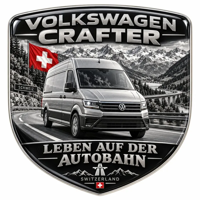 Écusson 3D arrière et ailes pour Volkswagen Crafter – Suisse – 90 mm