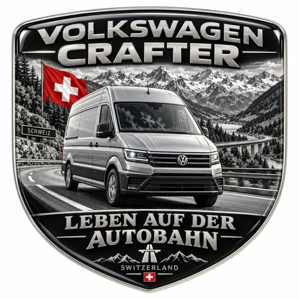 Écusson 3D arrière et ailes pour Volkswagen Crafter – Suisse – 90 mm