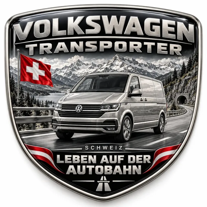 Écusson 3D arrière et ailes pour Volkswagen Transporter – Suisse – 90 mm