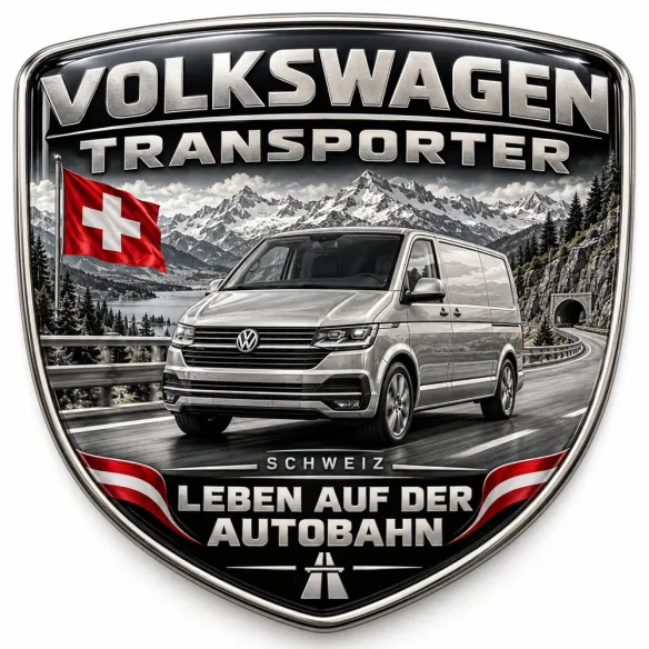 Écusson 3D arrière et ailes pour Volkswagen Transporter – Suisse – 90 mm