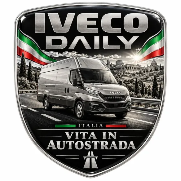 Écusson 3D arrière et ailes pour Iveco Daily – Italie – 90 mm