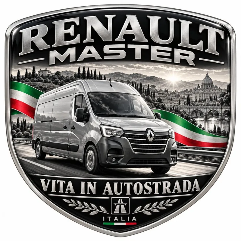 Écusson 3D arrière et ailes pour Renault Master – Italie – 90 mm