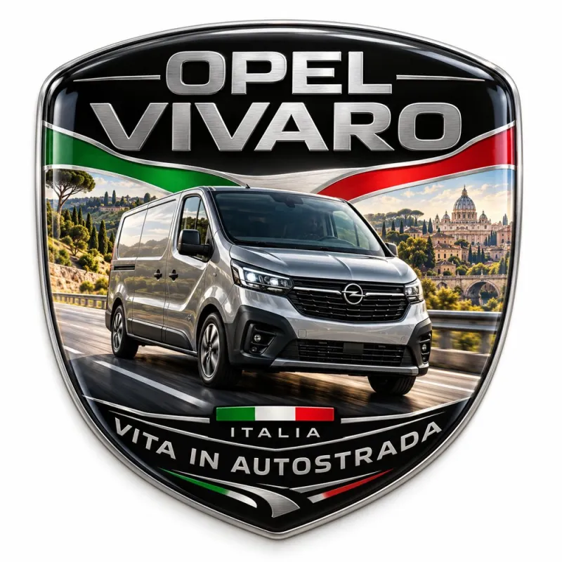 Écusson 3D arrière et ailes pour Opel Vivaro – Italie – 90 mm