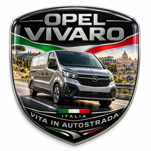Écusson 3D arrière et ailes pour Opel Vivaro – Italie – 90 mm