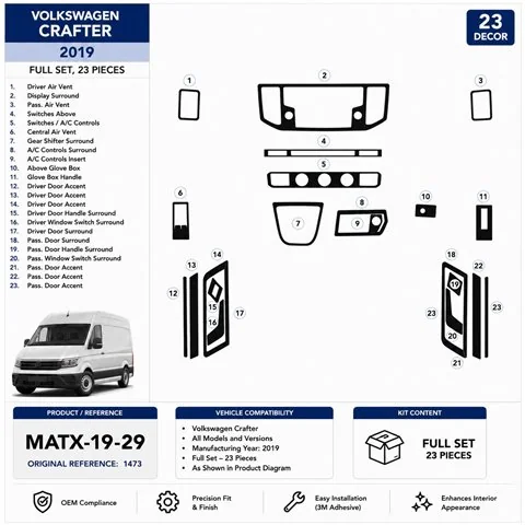 MAN TGE 2019 3D kit décoration intérieure tableau de bord 23 pièces 2