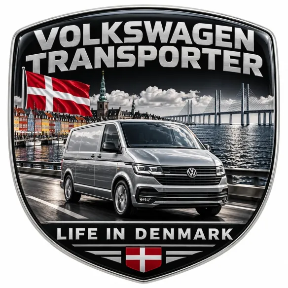 Écusson 3D arrière et ailes pour Volkswagen Transporter – Danemark – 90 mm