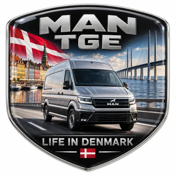 Écusson 3D arrière et ailes pour MAN TGE – Danemark – 90 mm