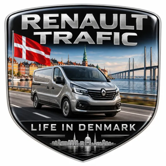 Écusson 3D arrière et ailes pour Renault Trafic – Danemark – 90 mm