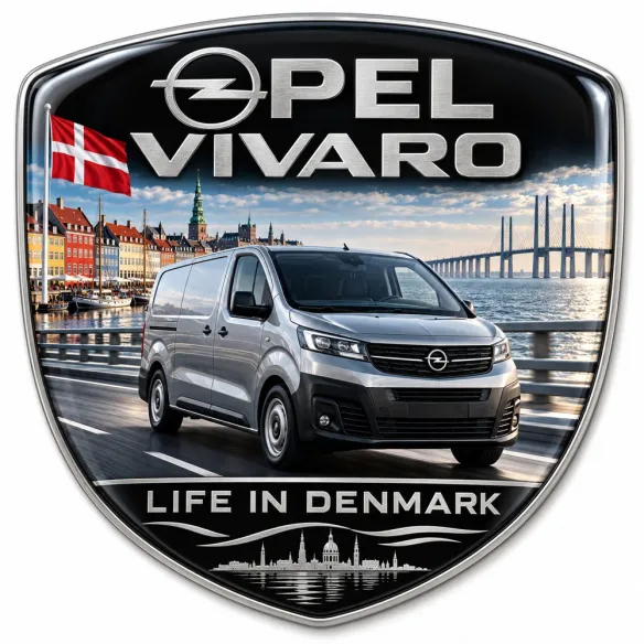 Écusson 3D arrière et ailes pour Opel Vivaro – Danemark – 90 mm
