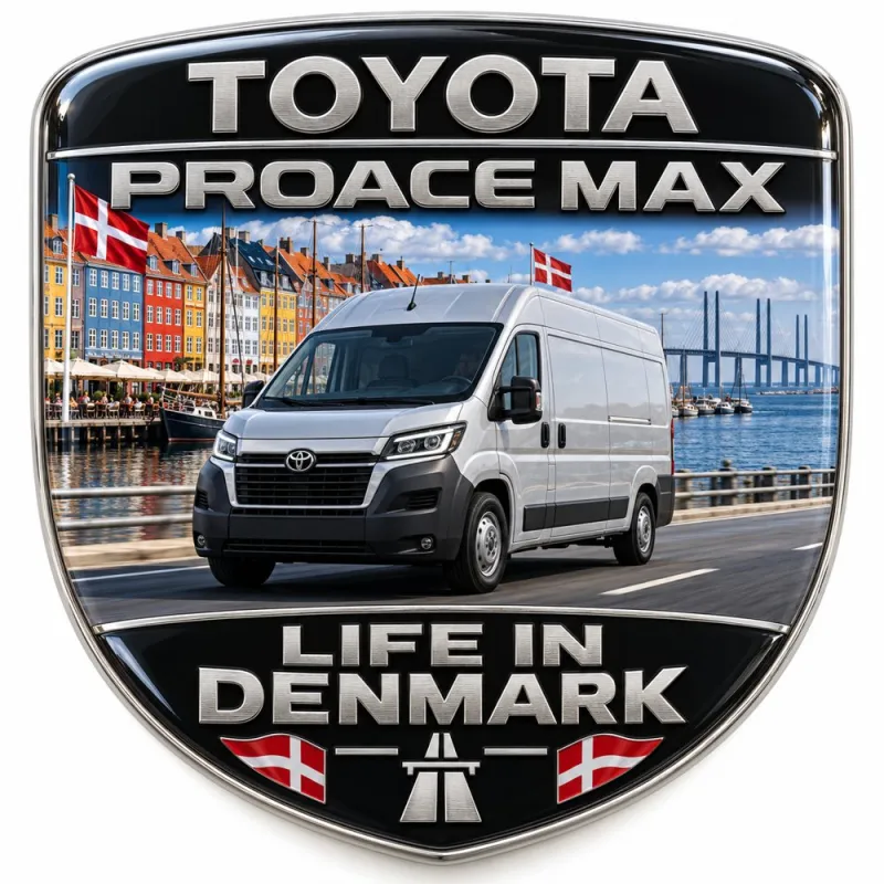 Écusson 3D arrière et ailes pour Toyota Proace Max – Danemark – 90 mm