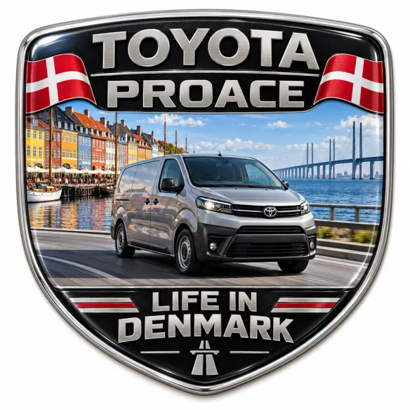 Écusson 3D arrière et ailes pour Toyota Proace – Danemark – 90 mm