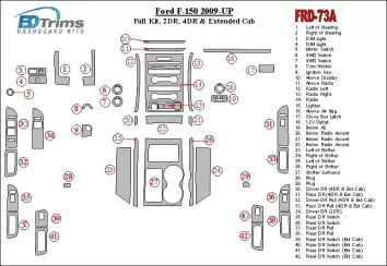Ford F-150 2009-UP Ensemble Complet fits 2-? and 4-? Des portes versions BD Kit la décoration du tableau de bord - 1 - habillage