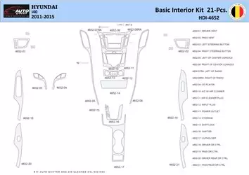 Hyundai i40 2011-2015 Kit la décoration du tableau de bord 21 Pièce - 1 - habillage decor de tableau de bord