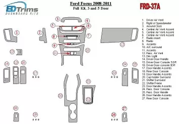 Ford Focus 2008-2011 Ensemble Complet, 3 and 5 Des portes BD Kit la décoration du tableau de bord - 1 - habillage decor de table