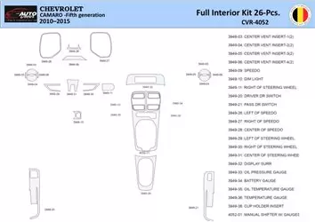 Chevrolet Camaro 2010-2015 Kit la décoration du tableau de bord 26 Pièce - 1 - habillage decor de tableau de bord