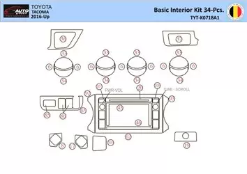 Toyota Tacoma 2016-2021 Kit la décoration du tableau de bord 34 Pièce - 1 - habillage decor de tableau de bord