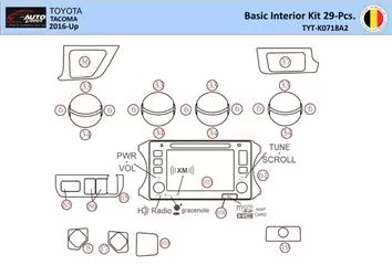 Toyota Tacoma 2016-2021 Kit la décoration du tableau de bord 29 Pièce - 1 - habillage decor de tableau de bord