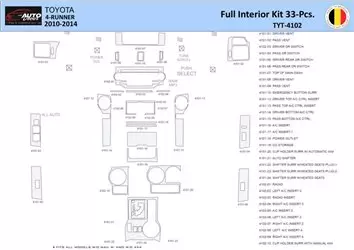 Toyota 4Runner 2010-2014 Kit la décoration du tableau de bord 33 Pièce - 1 - habillage decor de tableau de bord