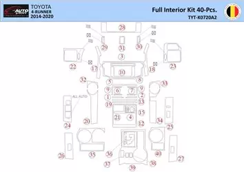 Toyota 4Runner 2014 Kit la décoration du tableau de bord 40 Pièce - 1 - habillage decor de tableau de bord