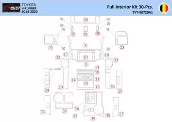 Toyota 4Runner 2014 Kit la décoration du tableau de bord 30 Pièce - 1 - habillage decor de tableau de bord