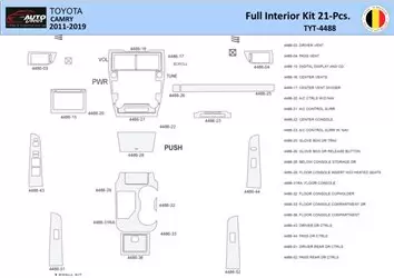 Toyota Camry 2011-2019 Kit la décoration du tableau de bord 21 Pièce - 1 - habillage decor de tableau de bord