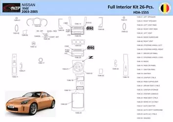 Nissan 350Z 2003-2005 Kit la décoration du tableau de bord Pièce - 1 - habillage decor de tableau de bord
